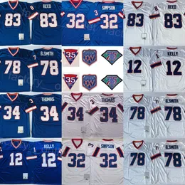 Throwback Football 1960 1994 xxv 12 Jim Kelly Jersey Retro 75. 35. Jubiläum