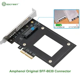 Карты IOCREST U2 TO PCIE 4.0 X4 ADAPTER ADAPTER ADAPTER CARD PCI Express 4X U.2 SFF8639 Адаптер для Intel 2.5 "NVME U2 SSD