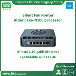 Router Ikuaios G31f Alder Laken100 Silent Fan Network Security Firewall Router Mini Host 6x2.5GE I226V Pfsense CE 2.7 Mikrotikos V7