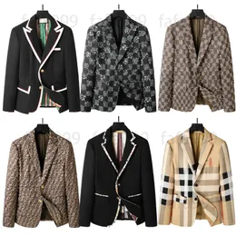 Herren Blazers Designer Marke Western Kleidung Herbst Luxus Outwear London England Coat Grid Plaid Striped Geometry Patchwork Jacke Anzüge Anzug Anzug Anzug