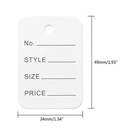 517f 1000 PCs Vorgedrucktes perforierte Preisschilder Warenmarkierungsmarkierungs-Tags Kleidungspreis-Label für Kleidung Einzelhandelsgeschäft