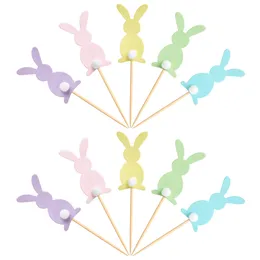 10pcs Kaninchenkuchen Topper Oster Kaninchen Form für Kinder Junge Mädchen alles Gute zum Geburtstag Partyversorgungen DIY Ostern Party Dekorationen