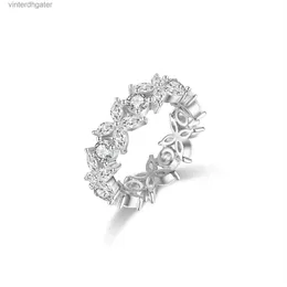 High End Vancefe Designer Pierścienie dla kobiet 925 Silver Victoria Diamond Ring Ring Clover Pierścień Women Full Cain High Carbon Senior Mando Designer Projektant biżuterii