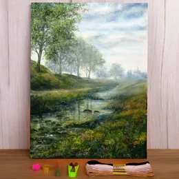 Natural Scenery Der Pre-Printed 11CT Cross Stitch Kit DIY Embroidery DMC Threads Painting Craft Hobby Sewing Floss Promotions