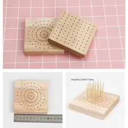 الفخار الفني مربع الثقوب مستديرة من الخشبية / أكريليك نموذج دمية صنع أدوات نمذجة قاعدة DIY النحت لوحة الضغط الطين لوحة