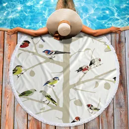 Kuş Şube El Boyalı Sanat Yaratıcı Kaplıcalı Ev Banyosu Havlu Mikrofiber Hızlı Kuru Yüz Havlusu Surf Baskı Plajı Havlu
