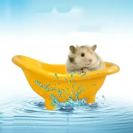 1 st söt mini små husdjur hamstrar badkar badning liten mus badrum sand badbassäng leksak bur dekor