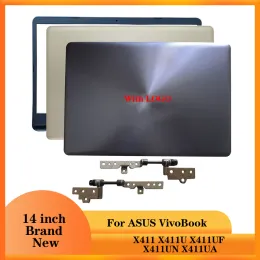 الحالات الجديدة Gold GrayBlue Case Case Nontouch LCD الخلفية/مفصلات ASUS VIVOBOOK X411 X411U UF UN UA حالة الكمبيوتر