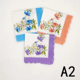 30*30 cm Asciugamani di fazzoletto stampare Design vintage in stile cinese 3 pezzi Vendita calda da donna Pocket Pocket Square Flower Cleaning Hankies