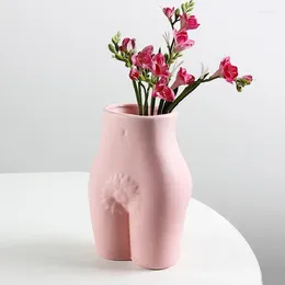 Vasos vaso corporal vaso artesanal de cerâmica buvase plantador decorativo decorativo pacote de planta boho decoração com orifício de drenagem para mesa