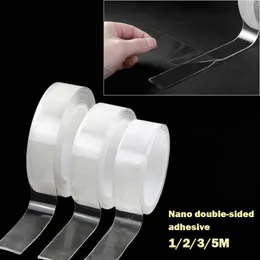 1m/2m/3m/5mナノテープ両面テープ透明ではないノットレース再利用可能な防水粘着テープ清潔な家庭gekkotape