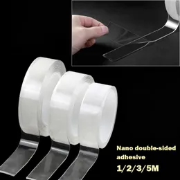 1M/2M/3M/5M TAPE TAPE Dwustronna TRANSPREATE TRANSPARENT NOTRACE Waterproof Waterproof Tape Cleanable Home Gekkotape