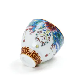 Pinny Color Emamel Tea Cup High Quality Ceramic Teacups Chinese Kung Fu Tea Set Hand Made Porcelain Tea Bowl