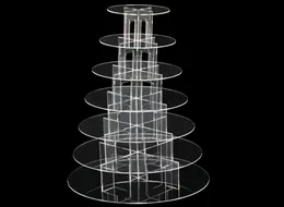 Top Fubly -Fashion 7 Tier Round Clear Acryle Party Wedding Cake Cupcake Stand7750331