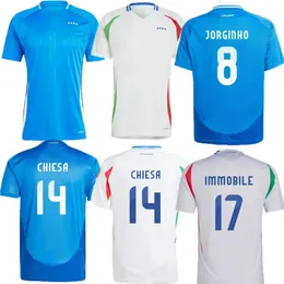 2024 2025 Soccer Jerseys Scamacca Immobile Chiesa Football Shirts Raspadori Jorginho Barella Bastoni Verratti Maglia Italiana