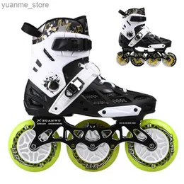 Patins em linha patins 3 rodas / 4 rodas patins em linha Xuanwu roller slalom skate convertido para speed speed speed Base de quadro para o usuário de poderes de poder Y240410