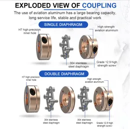 Couplador flexível do eixo do motor Chbg LD D20L20/L28 ACESSÓRIOS DE ALUMUMUMO DE DIAFRAGMAS