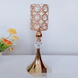 Cristal de ouro Theelichtje kandelaars kendelaars stand voor Bruiloft tabel Centerpieces vaderdag woondecoratie senyu27