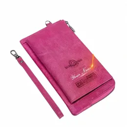 CTACT's Women LG Clutch Wallet Wallet Echtes Leder fi Damen Brieftaschen Luxus Design Coin Phen Tasche große Kapazität F0N0##