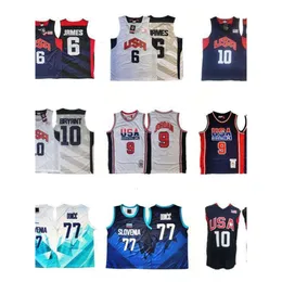 Jerseys de basquete Jersey Frame Nacional Seleção 6 James 10 Coleção de Wall Bordado Treinamento Esportivo