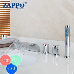 Zappo LED Badezimmer Wasserfall Badewanne Wasserhahndeck