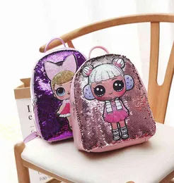 lol Backpack Cartoon Sequins Teenagers Anime Kids Student School Bag Travel Bling Rucksack Bags For Kid and Adult9547456