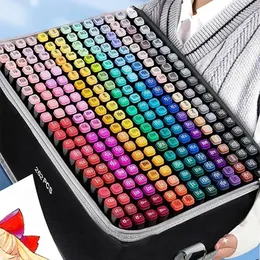 168 Color Double Headed Marker Pen Set för konstmålning Akvarell School Office Supplies Versatile Art Stationery 240328