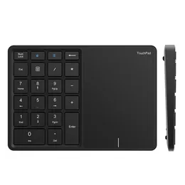 HKZA MINI 2.4G لوحة مفاتيح Bluetooth Numeric Keypad 22 Keys Digital Keyboard مع لوحة اللمس لنظام التشغيل Windows iOS MAC OS Android Tablet