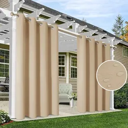 Curtain Thermal Insulated Outdoor Curtains For Patio Blackout Drapes Porch Pergola Yard Sliding Door Waterproof