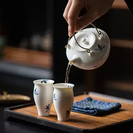 160 ml di arte di orchidea per farfalla dipinte a mano da 160 ml Piccola tea da tè per tè per la casa con teapie per tè con tè per tè di kung fufida