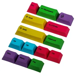 Accessories 14 Key Colorful RGBY CMYK Cherry Profile Dyed PBT Dye Sub Modifiers Keycaps For Cherry MX Mechanical Keyboard