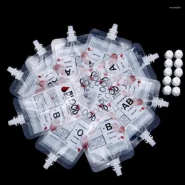 زجاجات التخزين 10piece هالوين أكياس الدم قابلة لإعادة الاستخدام مشروبات حاويات عصير الدعامة للجثث إسقاط السقوط