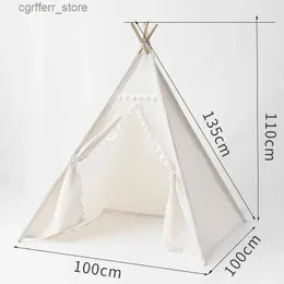 TOY TENTS الأطفال المحمولة خيمة TIPI PLAY HOUSE COTTON COTTON CANVAS Indian Camping Tent Wigwam Child Teepee Party Room Gift Toy Barraca L410