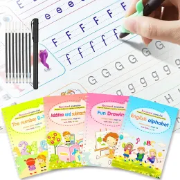 Copybook -Notizbücher zum Schreiben wiederverwendbarer 4PCs Übungsbücher Schreiben und Lernen von englischen Kopien für Kinder Kinderbuch für Kalligraphie