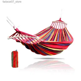 Hängmattor Portable Suspended Hammock Inomhus Familjs sovrum Hammock Lazy Chair Travel Outdoor Camping Swing Chain Canvas Bed Hammockq