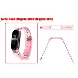 For Xiaomi Mi Band 6 5 7 NFC Replacement Wrist Strap TPU Soft Color Change Strap Watchband Transparent Smart Bracelet Wristband