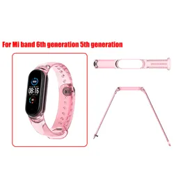 Für Xiaomi Mi Band 6 5 7 NFC Ersatz Handgelenksgurt TPU Weiche Farbwechsel Wachband transparent Smart Armband Armband