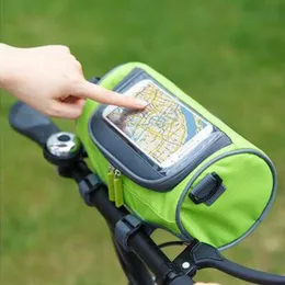 Stor kapacitet cykelväska styret frontrör korg vattentät cykel telefonpåse pekskärm pack för kvinnor man cykel accessori249v