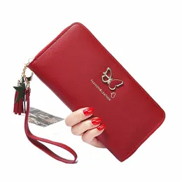 FI Butterfly Women Wallet Wrist Handle Phe Case LG Secti Mey Pocket Pouch Handväska Kvinnors handväska Korthållare 2023 S9HL#