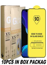 9d Vollbedeckung Temperiertes Gla -Telefon -Bildschirmschutz für iPhone 13 12 11 Mini Pro Max XR XS 6 7 8 Plus Samsung S21 A12 A32 A42 A52 2910677