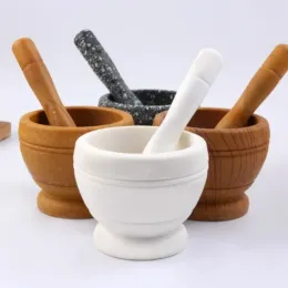 Harz Mörtel Stößel Set Knoblauchkraut Gewürz mischen Mahlen Mahlen Crusher Bowl Restaurant Küchenwerkzeuge