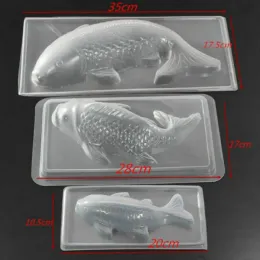 1pcs 생선 곰팡이 3D koi 생선 모양 플라스틱 케이크 초콜릿 젤리 곰팡이 금형 DIY 비누 수제 설탕 크래프트 곰팡이 베이킹 몰드