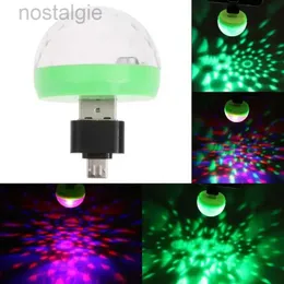 LED Rave Toy Mini USB LED Hochzeitsfeier Lichter tragbare Kristallmagie Ball Home Party Karaoke Dekorationen Buntes Bühne LED Disco Light 240410