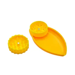 Honeypuff Plastic Reting Herb Grinder Tray 40mm Tobacco Kvarare Rollkombo alla i ett 2 delar lager Trattar cigaretthand ZZ