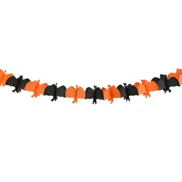 Halloween de 3 metros pendurados Garland Bat Bat Pumpkin Ghosts Spider Paper Banner Halloween Party Decorações de terror adereços de terror