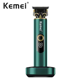 Trimmers Komei KMV150 Profesjonalne elektryczne włosy Clipper Męska trymer 0 mm zero szczeliny elektryczne włosy USB z ładującym bazą zapalniczką