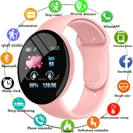 Relógios D18 Pro Smart Watch Men Women Bluetooth Fitness Tracker Sport Bracelet Freqüência cardíaca Pressão arterial Crianças Smartwatch Para iOS Android