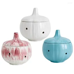 Storage Bottles Garlic Container Vent Design Dried Chilli Saver With Lid Creative Ceramic Jar For Home Kitchen Gift