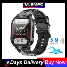 Zegarki Lemfo Smart Watch Mężczyźni Bluetooth Call Smartwatch 2023 IP68 Waterproof Sport Smart Watch Monitor do Androida iOS BT 5.3