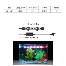 Aquarium Light Fish Tank Tauchlichtlampe wasserdichte Unterwasser -LED -Aquariumbeleuchtung Haustierprodukte Lieferungen